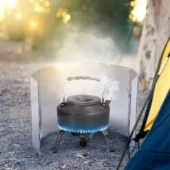 SUPERMARKET Pare-Vent Pliable Aluminium, 10 Plaques Camping Plein Air Pare-Brise, Ultra Iéger Portable Cuisinière Pour Rechaud De Camping, Pique-Nique Cuisinière à Gaz Etc,Superma,argent -Pas Cher Réchaud Boutique 55920954 3
