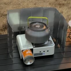 SUPERMARKET Pare-Vent Pliable Aluminium, 10 Plaques Camping Plein Air Pare-Brise, Ultra Iéger Portable Cuisinière Pour Rechaud De Camping, Pique-Nique Cuisinière à Gaz Etc,Superma,argent -Pas Cher Réchaud Boutique 55920954 5