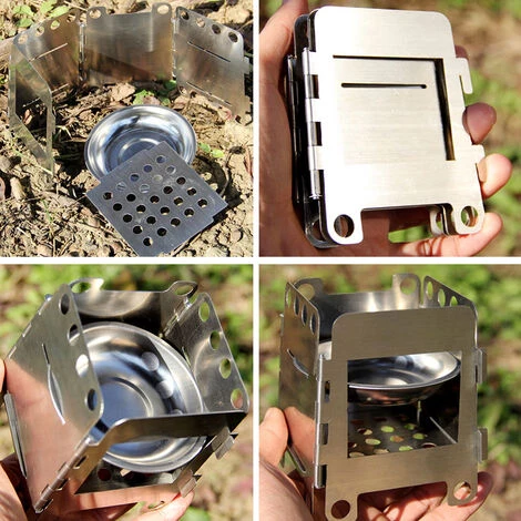 Réchaud à Gaz Lixada Réchaud à Bois Portable En Acier Inoxydable Léger Et Pliable Avec Soufflet Pliable Pour La Cuisine En Plein Air, Le Camping, La Randonnée - Poêle à Soufflet 6 Réchaud à Gaz Lixada Réchaud à Bois Portable En Acier Inoxydable Léger Et Pliable Avec Soufflet Pliable Pour La Cuisine En Plein Air, Le Camping, La Randonnée - Poêle à Soufflet – Image 4