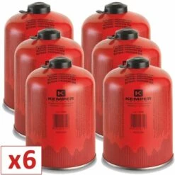 Pack De 6 Cartouche Gaz 460g Butane Propane Mix KEMPER Bouteille De Gaz à Valve 7/16 Bonbonne Camping EN 417