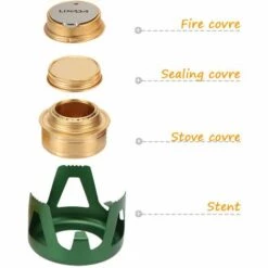Lixada Cuivre Alliage Portable Mini Brûleur À Esprit Ultra-léger Réchaud À Alcool Camping En Plein Air Réchaud Four - Vert