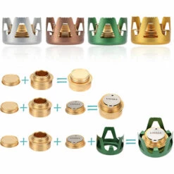 Lixada Cuivre Alliage Portable Mini Brûleur À Esprit Ultra-léger Réchaud À Alcool Camping En Plein Air Réchaud Four - Vert -Pas Cher Réchaud Boutique 56090969 4
