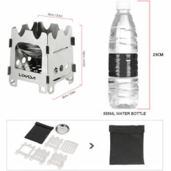 Lixada Réchaud De Camping En Plein Air Portable Ultraléger Pliant En Acier Inoxydable Réchaud à Bois Réchaud à Alcool De Poche Avec Plateau à Alcool Camping Pêche Randonnée Sac à Dos - M -Pas Cher Réchaud Boutique 56091370 5