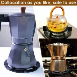 FONTAINEBLEAU Support Pot à Moka Acier Pour Cuisinière Gaz, Métal Réducteur D'anneau De Gaz, Cafetière Réducteur étagère Anneau Pour Cuisson,1pcs, Noir，Fonepro -Pas Cher Réchaud Boutique 56569916 3