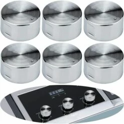 FONTAINEBLEAU 6PCS Bouton Pour Réchaud à Gaz, Commutateur Rotatif Bouton Réchaud à Gaz Bouton Rond,Fonepro