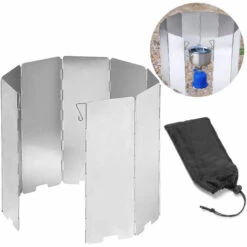 FONTAINEBLEAU Pare-Vent Pliable Aluminium, 10 Plaques Camping Plein Air Pare-Brise, Ultra Iéger Portable Cuisinière Pour Rechaud De Camping, Pique-Nique Cuisinière à Gaz,Fonepro 9 FONTAINEBLEAU Pare-Vent Pliable Aluminium, 10 Plaques Camping Plein Air Pare-Brise, Ultra Iéger Portable Cuisinière Pour Rechaud De Camping, Pique-Nique Cuisinière à Gaz,Fonepro -Pas Cher Réchaud Boutique 56679651 3