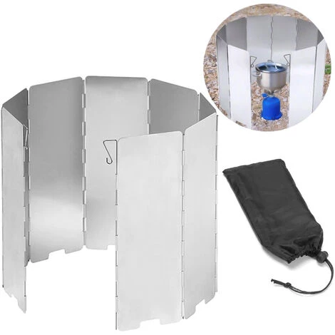 FONTAINEBLEAU Pare-Vent Pliable Aluminium, 10 Plaques Camping Plein Air Pare-Brise, Ultra Iéger Portable Cuisinière Pour Rechaud De Camping, Pique-Nique Cuisinière à Gaz,Fonepro 5 FONTAINEBLEAU Pare-Vent Pliable Aluminium, 10 Plaques Camping Plein Air Pare-Brise, Ultra Iéger Portable Cuisinière Pour Rechaud De Camping, Pique-Nique Cuisinière à Gaz,Fonepro – Image 3