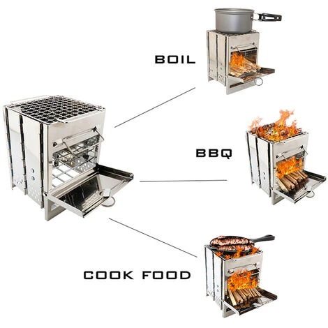 SUPERSELLER Barbecue Charbon Réchaud Pliant De Camping Avec Sac De Rangement De Gril De BBQ Réchaud à Bois Réchaud De Barbecue Pliable Pour Voyager Randonnée Camping Pique-nique BBQ - Argent 4 SUPERSELLER Barbecue Charbon Réchaud Pliant De Camping Avec Sac De Rangement De Gril De BBQ Réchaud à Bois Réchaud De Barbecue Pliable Pour Voyager Randonnée Camping Pique-nique BBQ - Argent – Image 2