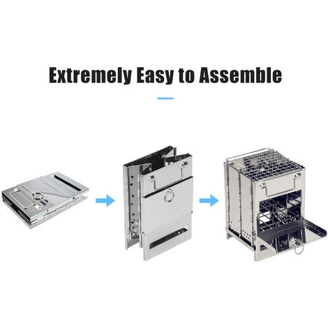 SUPERSELLER Barbecue Charbon Réchaud Pliant De Camping Avec Sac De Rangement De Gril De BBQ Réchaud à Bois Réchaud De Barbecue Pliable Pour Voyager Randonnée Camping Pique-nique BBQ - Argent 6 SUPERSELLER Barbecue Charbon Réchaud Pliant De Camping Avec Sac De Rangement De Gril De BBQ Réchaud à Bois Réchaud De Barbecue Pliable Pour Voyager Randonnée Camping Pique-nique BBQ - Argent – Image 4