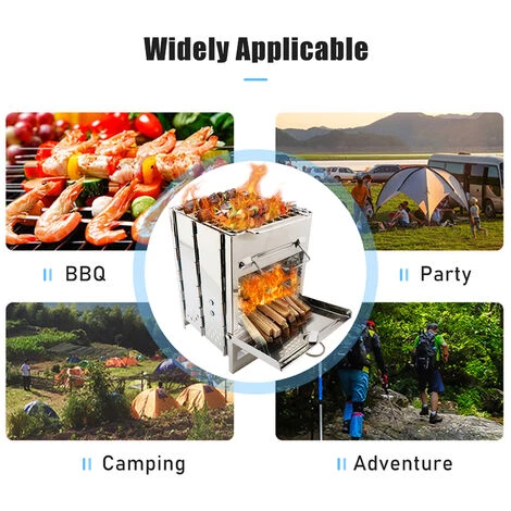 SUPERSELLER Barbecue Charbon Réchaud Pliant De Camping Avec Sac De Rangement De Gril De BBQ Réchaud à Bois Réchaud De Barbecue Pliable Pour Voyager Randonnée Camping Pique-nique BBQ - Argent 7 SUPERSELLER Barbecue Charbon Réchaud Pliant De Camping Avec Sac De Rangement De Gril De BBQ Réchaud à Bois Réchaud De Barbecue Pliable Pour Voyager Randonnée Camping Pique-nique BBQ - Argent – Image 5