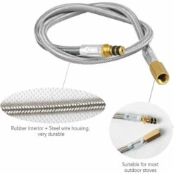 BRS Adaptateur De Cuisinière à Gaz Pour Tuyau D'extension De 44 Cm Pour Réservoir De Bouteilles De Camping En Plein Air , Argent - Argent -Pas Cher Réchaud Boutique 56806836 3