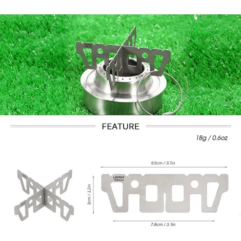 Lixada Titane Alcool Réchaud Rack Cross Stand Camping Réchaud Stand Support Rack - Modèle 1 6 Lixada Titane Alcool Réchaud Rack Cross Stand Camping Réchaud Stand Support Rack - Modèle 1 – Image 4