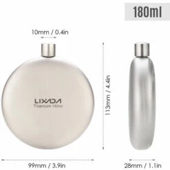 Lixada 180 Ml étanche Titane Flacon Alcool Whisky Vin Flacon Pour Camping En Plein Air Sac à Dos Voyage Pique-nique , TA8609 - TA8609 -Pas Cher Réchaud Boutique 56807801 3