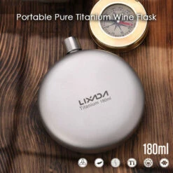 Lixada 180 Ml étanche Titane Flacon Alcool Whisky Vin Flacon Pour Camping En Plein Air Sac à Dos Voyage Pique-nique , TA8609 - TA8609 -Pas Cher Réchaud Boutique 56807801 5
