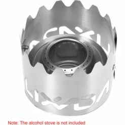 Lixada Portable Extérieur 2-en-1 Ultraléger Titane Alcool Réchaud Support Pare-brise Camping Randonnée Sac à Dos , Argent - Argent -Pas Cher Réchaud Boutique 56807821 3