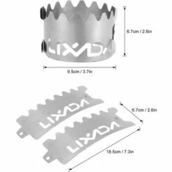 Lixada Portable Extérieur 2-en-1 Ultraléger Titane Alcool Réchaud Support Pare-brise Camping Randonnée Sac à Dos , Argent - Argent -Pas Cher Réchaud Boutique 56807821 4