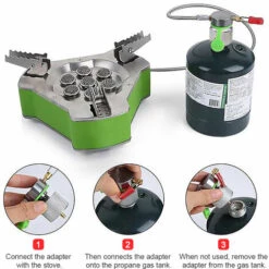 SUPERSELLER Adaptateur De Réchaud De Camping Adaptateur De Réservoir De Gaz Propane Extérieur Tête De Conversion , Gris - Gris -Pas Cher Réchaud Boutique 56807825 5