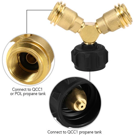 SUPERSELLER Adaptateur De Répartiteur En Y Pour Réservoir De Propane Adaptateur GPL Bidirectionnel Connecteur En T QCC1 Adaptateur En T Pour Réservoir Fonctionne Avec Les Grilles De Barbecue Réchauds De Camping Chauffage - 2 4 SUPERSELLER Adaptateur De Répartiteur En Y Pour Réservoir De Propane Adaptateur GPL Bidirectionnel Connecteur En T QCC1 Adaptateur En T Pour Réservoir Fonctionne Avec Les Grilles De Barbecue Réchauds De Camping Chauffage - 2 – Image 2