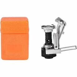 FLYME Réchaud De Camping à Gaz Portable, Mini Réchauds De Camping Sac à Dos Légers Portables Pour Activités De Plein Air (Noir)