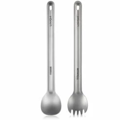 Lixada Ultralight Titane Long Manche Cuillère Et Spork Couverts Ensemble Portable En Plein Air Dîner Cuillère Couverts Camping Randonnée Pique-Nique - Fini Mat -Pas Cher Réchaud Boutique 57922688 3