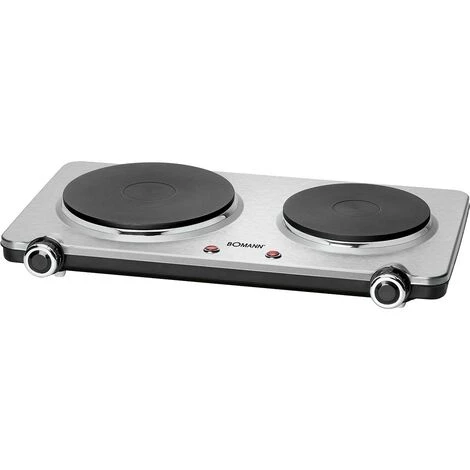 Bomann DKP5033 Double Four électrique 2 Plaques De Cuisson 18,5 Cm Et 15,5 Cm 1500W-1000W Argent - Argent 3 Bomann DKP5033 Double Four électrique 2 Plaques De Cuisson 18,5 Cm Et 15,5 Cm 1500W-1000W Argent - Argent