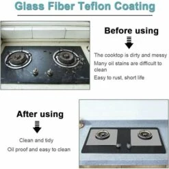 CHANCEY 8Pcs Plaque De Cuisson à Gaz Protection En Téflon Argent Plaque Cuisson Gaz Protection Gaziniere Gaz Protection Cuisinière à Brûleurs Gaz Protection Anti-corrosion Anti-adhésif Pour Cuisine，SEMAket -Pas Cher Réchaud Boutique 58806166 5