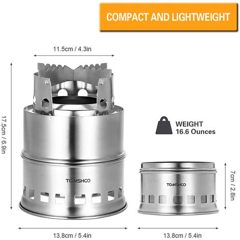 TOMSHOO Réchaud à Bois Pliable Et Coupe-vent Portable Réchaud à Alcool Compact En Acier Inoxydable Avec Soufflet Camping En Plein Air Randonnée Pique-nique BBQ, Réchaud + Soufflet 4 TOMSHOO Réchaud à Bois Pliable Et Coupe-vent Portable Réchaud à Alcool Compact En Acier Inoxydable Avec Soufflet Camping En Plein Air Randonnée Pique-nique BBQ, Réchaud + Soufflet – Image 2