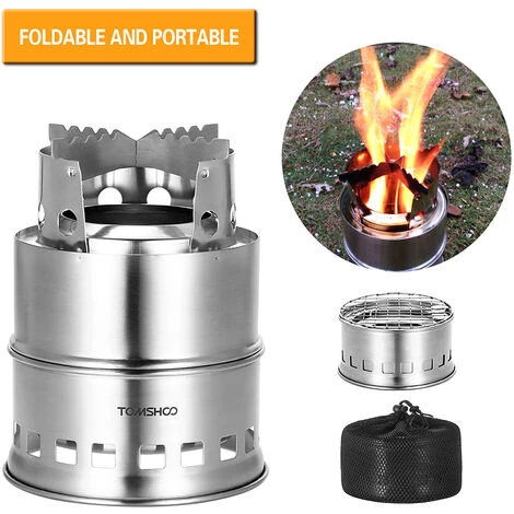 TOMSHOO Réchaud à Bois Pliable Et Coupe-vent Portable Réchaud à Alcool Compact En Acier Inoxydable Avec Soufflet Camping En Plein Air Randonnée Pique-nique BBQ, Réchaud + Soufflet 5 TOMSHOO Réchaud à Bois Pliable Et Coupe-vent Portable Réchaud à Alcool Compact En Acier Inoxydable Avec Soufflet Camping En Plein Air Randonnée Pique-nique BBQ, Réchaud + Soufflet – Image 3