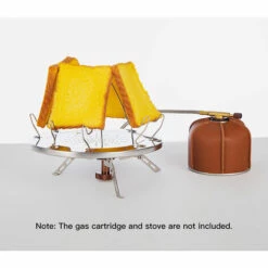 ASUPERMALL Réchaud De Camping Pliant Grille-pain Grille-pain En Acier Inoxydable 4 Tranches Grille-pain Portable Extérieur Pour Camping Randonnée Pique-nique Barbecue, Argent -Pas Cher Réchaud Boutique 59849367 4