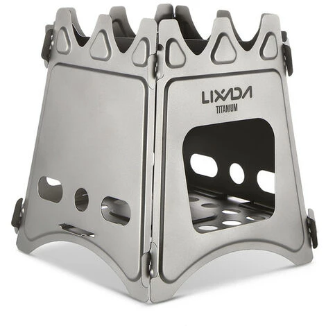 TANCYCO Poêle à Bois Pliant Compact En Titane Avec Mini Poêle à Alcool Pour Pique-nique De Cuisine De Camping En Plein Air,,poêle à Bois Avec Réchaud à Alcool 4 TANCYCO Poêle à Bois Pliant Compact En Titane Avec Mini Poêle à Alcool Pour Pique-nique De Cuisine De Camping En Plein Air,,poêle à Bois Avec Réchaud à Alcool – Image 2