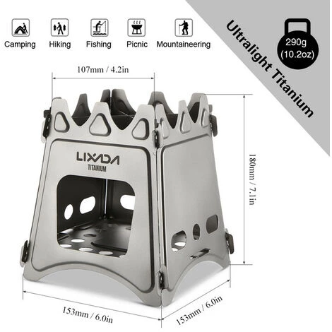 TANCYCO Poêle à Bois Pliant Compact En Titane Avec Mini Poêle à Alcool Pour Pique-nique De Cuisine De Camping En Plein Air,,poêle à Bois Avec Réchaud à Alcool 5 TANCYCO Poêle à Bois Pliant Compact En Titane Avec Mini Poêle à Alcool Pour Pique-nique De Cuisine De Camping En Plein Air,,poêle à Bois Avec Réchaud à Alcool – Image 3