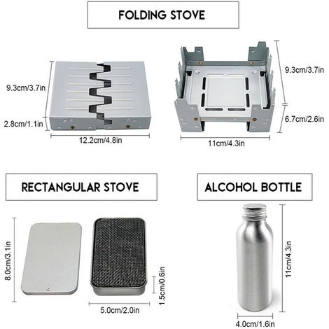 TANCYCO Réchaud Extérieur En Acier Inoxydable Avec Bouteille Mini-gril Four à Alcool Portable Grille Pliante Brûlant Poche à Alcool Réchaud De Camping Outil De Pique-nique De Camping Pour Usage Domestique Dans Le Parc,Argent, 6 TANCYCO Réchaud Extérieur En Acier Inoxydable Avec Bouteille Mini-gril Four à Alcool Portable Grille Pliante Brûlant Poche à Alcool Réchaud De Camping Outil De Pique-nique De Camping Pour Usage Domestique Dans Le Parc,Argent, – Image 4