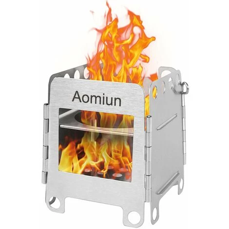 TANCYCO Réchaud De Camping Portable En Acier Inoxydable Réchaud à Bois Pliant Léger Réchaud De Poche Camping En Plein Air Cuisine Pique-nique Randonnée Réchaud,Argent, 4 TANCYCO Réchaud De Camping Portable En Acier Inoxydable Réchaud à Bois Pliant Léger Réchaud De Poche Camping En Plein Air Cuisine Pique-nique Randonnée Réchaud,Argent, – Image 2