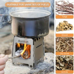 TANCYCO Réchaud De Camping Portable En Acier Inoxydable Réchaud à Bois Pliant Léger Réchaud De Poche Camping En Plein Air Cuisine Pique-nique Randonnée Réchaud,Argent, 10 TANCYCO Réchaud De Camping Portable En Acier Inoxydable Réchaud à Bois Pliant Léger Réchaud De Poche Camping En Plein Air Cuisine Pique-nique Randonnée Réchaud,Argent, -Pas Cher Réchaud Boutique 59953010 4