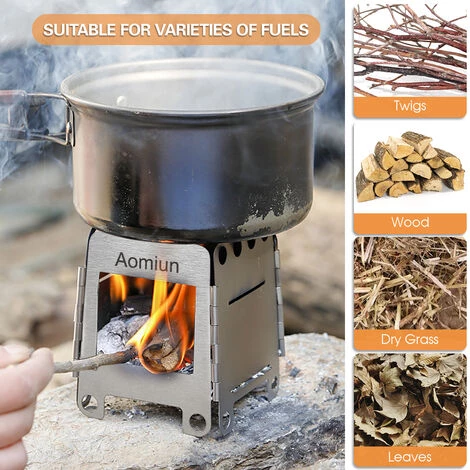 TANCYCO Réchaud De Camping Portable En Acier Inoxydable Réchaud à Bois Pliant Léger Réchaud De Poche Camping En Plein Air Cuisine Pique-nique Randonnée Réchaud,Argent, 6 TANCYCO Réchaud De Camping Portable En Acier Inoxydable Réchaud à Bois Pliant Léger Réchaud De Poche Camping En Plein Air Cuisine Pique-nique Randonnée Réchaud,Argent, – Image 4