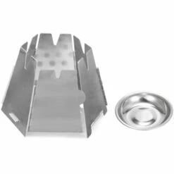 TANCYCO Poêle à Bois Pliant Ultraléger En Acier Inoxydable Avec Plateau à Alcool Pour Camping Pêche Randonnée Randonnée,,Trois