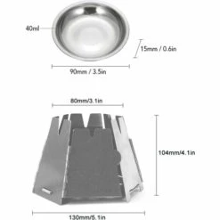 TANCYCO Poêle à Bois Pliant Ultraléger En Acier Inoxydable Avec Plateau à Alcool Pour Camping Pêche Randonnée Randonnée,,Trois -Pas Cher Réchaud Boutique 59953199 3