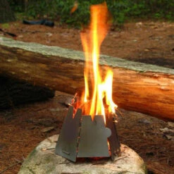 TANCYCO Poêle à Bois Pliant Ultraléger En Acier Inoxydable Avec Plateau à Alcool Pour Camping Pêche Randonnée Randonnée,,Trois -Pas Cher Réchaud Boutique 59953199 4