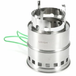 TANCYCO Réchaud De Camping Pliant En Acier Inoxydable Poêle à Bois Extérieur Portable Avec Poignées Pliables Et Plateau à Alcool Pour Camping, Randonnée, Randonnée, Pique-nique Barbecue,Modèle C,