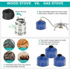 TANCYCO Réchaud De Camping Pliant En Acier Inoxydable Poêle à Bois Extérieur Portable Avec Poignées Pliables Et Plateau à Alcool Pour Camping, Randonnée, Randonnée, Pique-nique Barbecue,Modèle C, -Pas Cher Réchaud Boutique 59953241 3