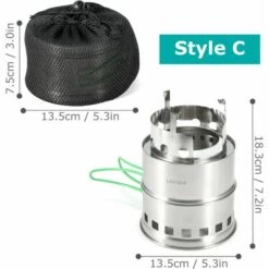 TANCYCO Réchaud De Camping Pliant En Acier Inoxydable Poêle à Bois Extérieur Portable Avec Poignées Pliables Et Plateau à Alcool Pour Camping, Randonnée, Randonnée, Pique-nique Barbecue,Modèle C, -Pas Cher Réchaud Boutique 59953241 4