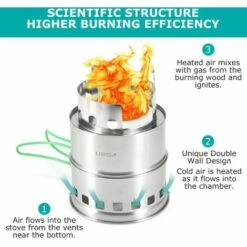 TANCYCO Réchaud De Camping Pliant En Acier Inoxydable Poêle à Bois Extérieur Portable Avec Poignées Pliables Et Plateau à Alcool Pour Camping, Randonnée, Randonnée, Pique-nique Barbecue,Modèle C, -Pas Cher Réchaud Boutique 59953241 5