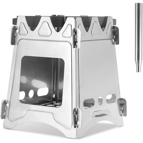 TANCYCO Poêle à Bois Pliant Compact Pour Pique-nique De Cuisine En Camping En Plein Air,Argent, 4 TANCYCO Poêle à Bois Pliant Compact Pour Pique-nique De Cuisine En Camping En Plein Air,Argent, – Image 2