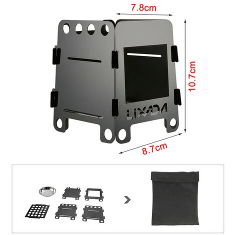 TANCYCO Poêle En Bois Portatif Léger D'alcool De Pique-nique De Camping De Avec Le Sac De Stockage,Le Noir,S 4 TANCYCO Poêle En Bois Portatif Léger D'alcool De Pique-nique De Camping De Avec Le Sac De Stockage,Le Noir,S – Image 2