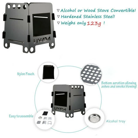 TANCYCO Poêle En Bois Portatif Léger D'alcool De Pique-nique De Camping De Avec Le Sac De Stockage,Le Noir,S 6 TANCYCO Poêle En Bois Portatif Léger D'alcool De Pique-nique De Camping De Avec Le Sac De Stockage,Le Noir,S – Image 4
