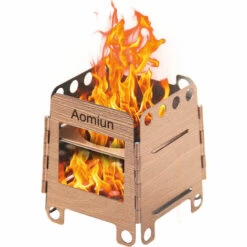 TANCYCO Réchaud De Camping Portable En Acier Inoxydable Réchaud à Bois Pliant Léger Réchaud De Poche Camping En Plein Air Cuisine Pique-nique Randonnée Réchaud,Or, -Pas Cher Réchaud Boutique 59953292 2