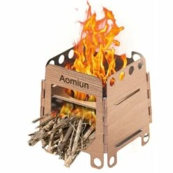 TANCYCO Réchaud De Camping Portable En Acier Inoxydable Réchaud à Bois Pliant Léger Réchaud De Poche Camping En Plein Air Cuisine Pique-nique Randonnée Réchaud,Or, -Pas Cher Réchaud Boutique 59953292 3