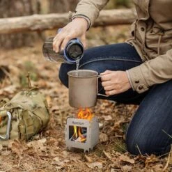 TANCYCO Réchaud De Camping Portable En Acier Inoxydable Réchaud à Bois Pliant Léger Réchaud De Poche Camping En Plein Air Cuisine Pique-nique Randonnée Réchaud,Or, -Pas Cher Réchaud Boutique 59953292 5