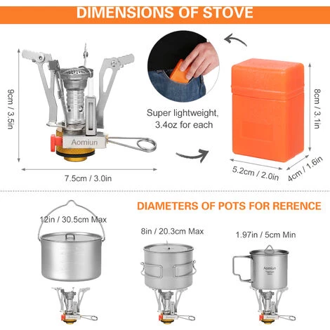 TANCYCO Aomiun Mini Brûleur De Cuisson De Poche Super Léger Pliant Camping Réchaud à Gaz 3000W Réchaud Pliant Extérieur Pour Camping Randonnée Pique-Nique Pêche Randonnée,Argent, 6 TANCYCO Aomiun Mini Brûleur De Cuisson De Poche Super Léger Pliant Camping Réchaud à Gaz 3000W Réchaud Pliant Extérieur Pour Camping Randonnée Pique-Nique Pêche Randonnée,Argent, – Image 4