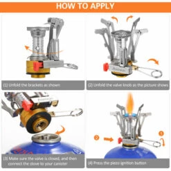 TANCYCO Aomiun Mini Brûleur De Cuisson De Poche Super Léger Pliant Camping Réchaud à Gaz 3000W Réchaud Pliant Extérieur Pour Camping Randonnée Pique-Nique Pêche Randonnée,Argent, 11 TANCYCO Aomiun Mini Brûleur De Cuisson De Poche Super Léger Pliant Camping Réchaud à Gaz 3000W Réchaud Pliant Extérieur Pour Camping Randonnée Pique-Nique Pêche Randonnée,Argent, -Pas Cher Réchaud Boutique 59953337 5